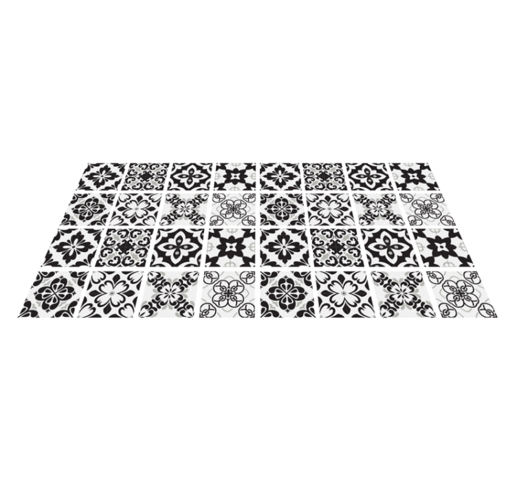 Tapis vinyle cuisine monochrome élégant - TenStickers