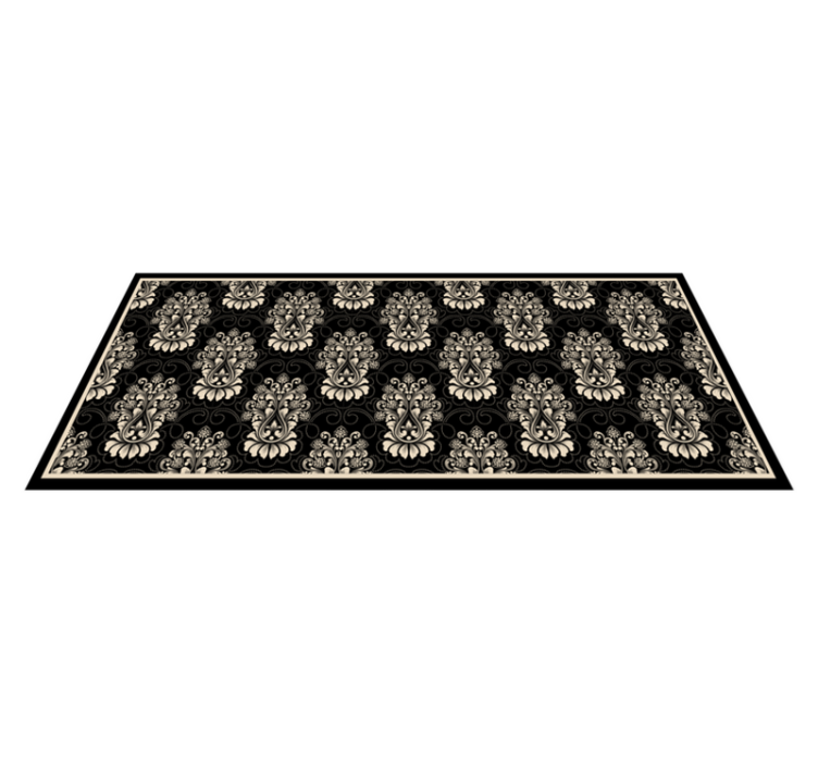 Tapis vinyle rétro motif floral baroque - TenStickers