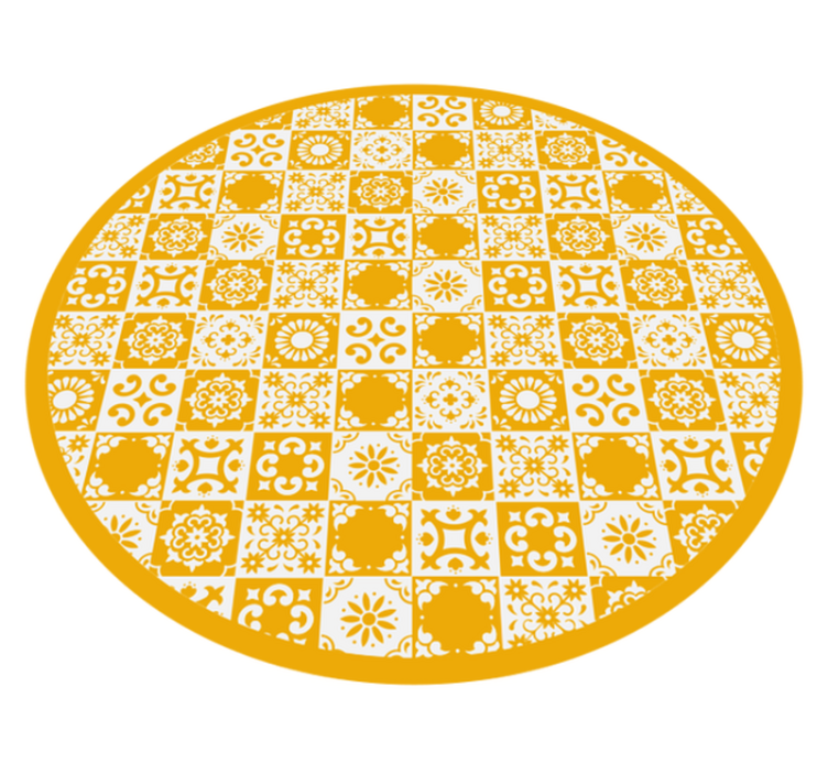 Tapis vinyle carreaux de ciment mosaïque circulaire ornée - TenStickers