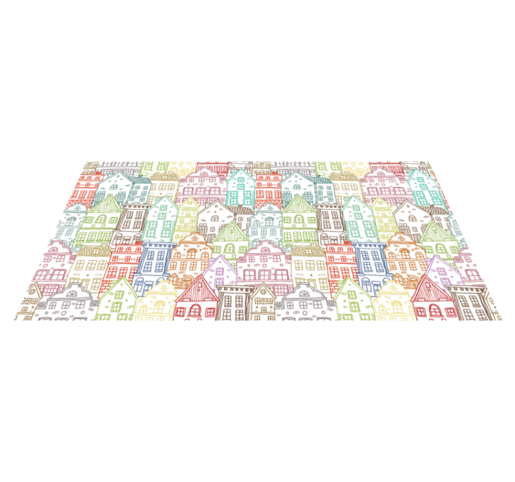 Tapis vinyle pour enfants paysage urbain coloré - TenStickers