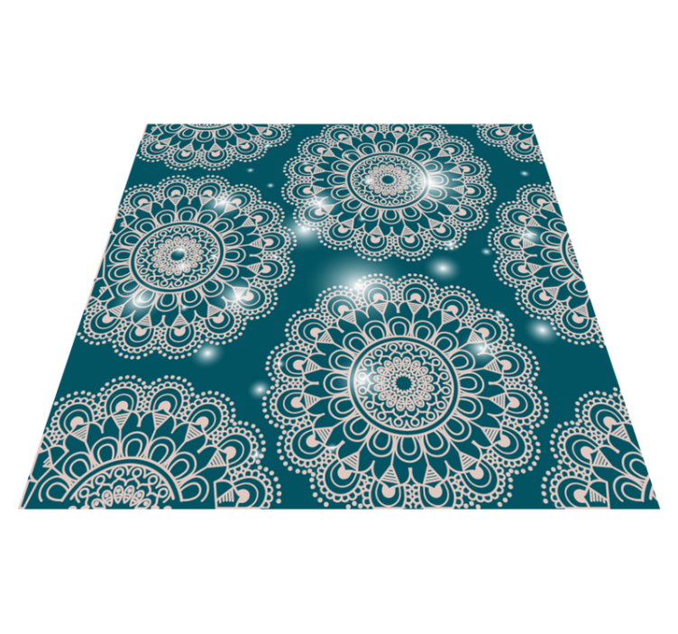 Tapis vinyle mandala motif magique bleu - TenStickers