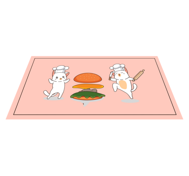 Tapis vinyle pour enfants joyeux compagnons de cuisine - TenStickers