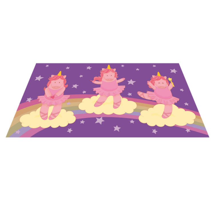 Tapis vinyle pour enfants danse fantastique de licornes - TenStickers