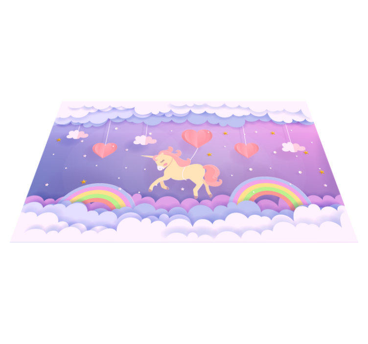 Tapis vinyle chambre bébé scène fantastique de licorne - TenStickers
