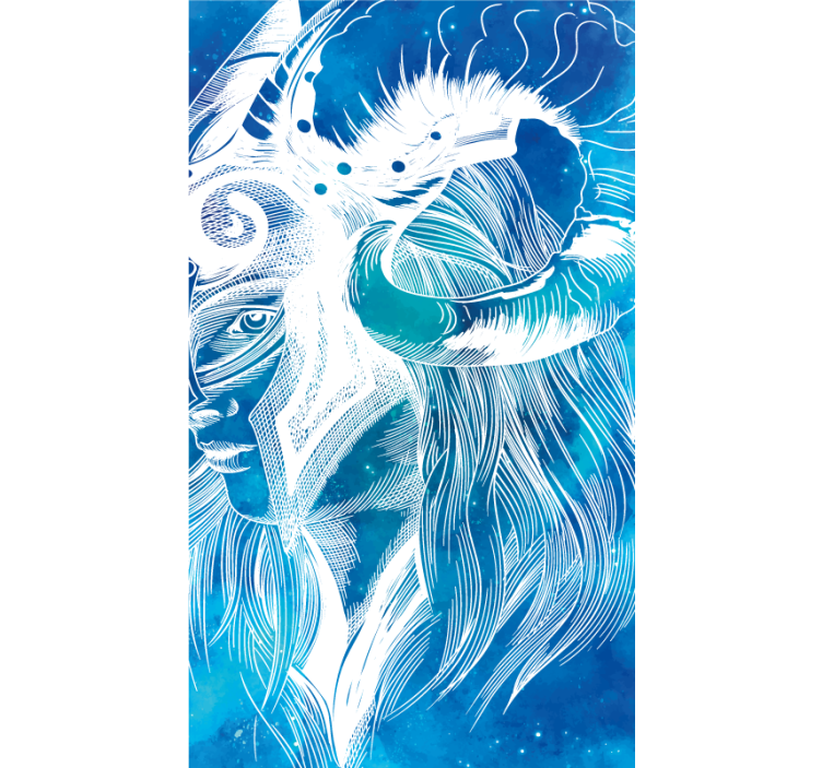 Tapis vinyle animal illustration mythique de caprin - TenStickers