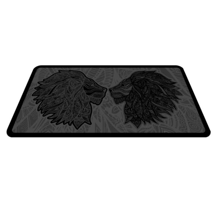 Tapis vinyle animal oeuvre de profil de lion - TenStickers