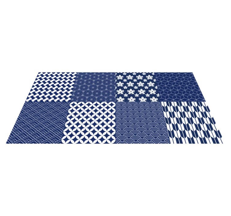 Tapis vinyles géométriques ensemble de carreaux géométriques - TenStickers
