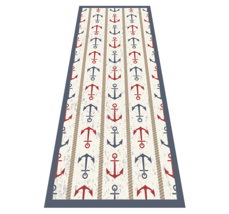Tapis vinyle minimaliste modèle d'ancre nautique - TenStickers