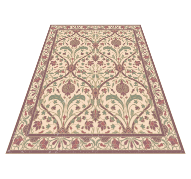 Tapis vinyle rétro motif floral orné - TenStickers