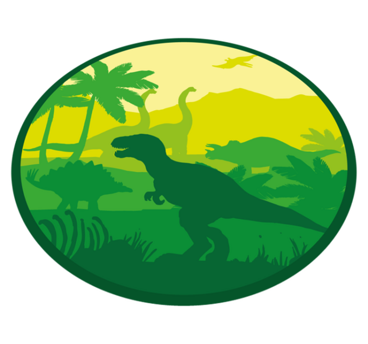 Tapis vinyle chambre bébé scène d'aventure de dinosaures - TenStickers