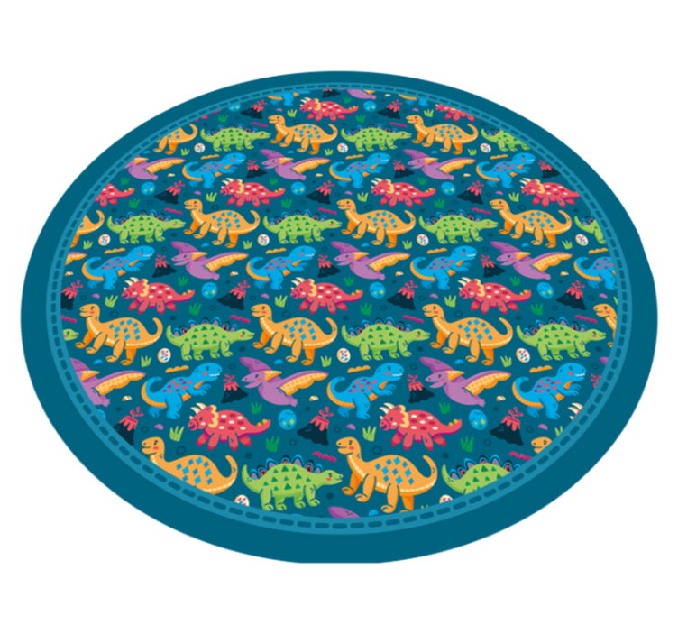 Tapis vinyle pour enfants motif circulaire de dinosaure - TenStickers