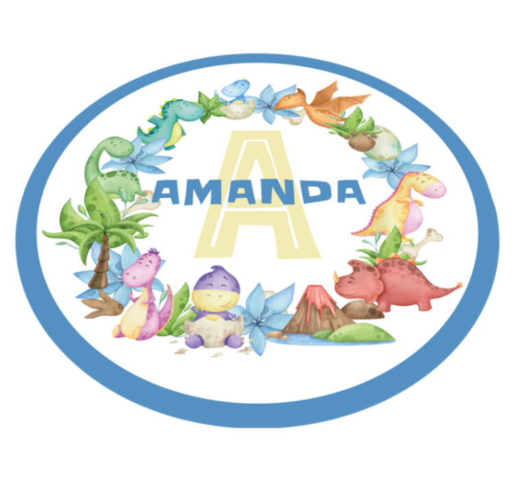 Tapis vinyle personnalisé cercle de dinosaures - TenStickers