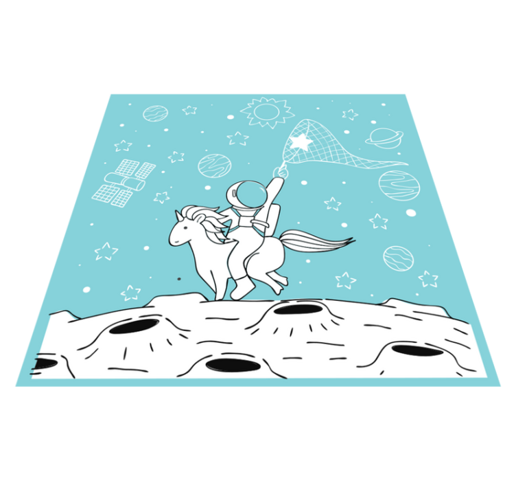 Tapis vinyle jeux motif d'aventure spatiale - TenStickers