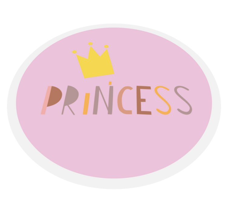 Tapis vinyle chambre bébé couronne de princesse circulaire - TenStickers