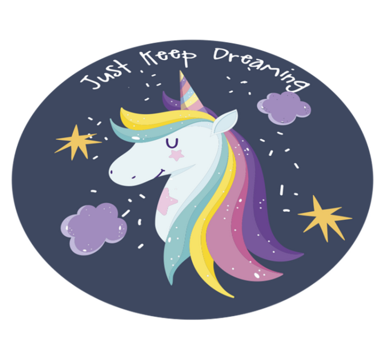 tapis vinyle pour enfants Continue de rêver avec une licorne - TenStickers