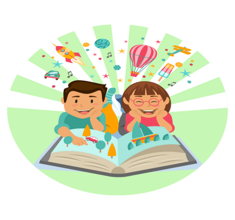 Tapis vinyle pour enfants lecture imaginative - TenStickers