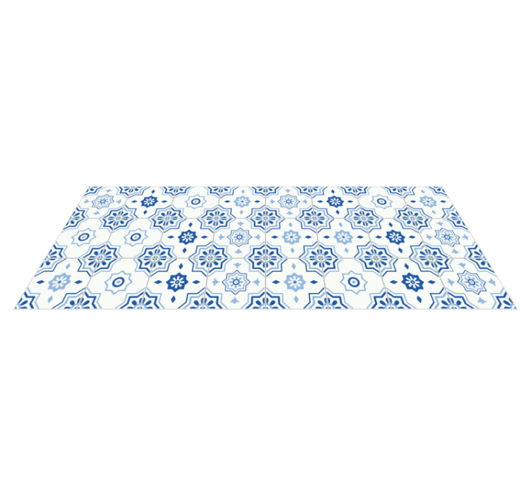 Tapis vinyle carreaux de ciment design géométrique - TenStickers