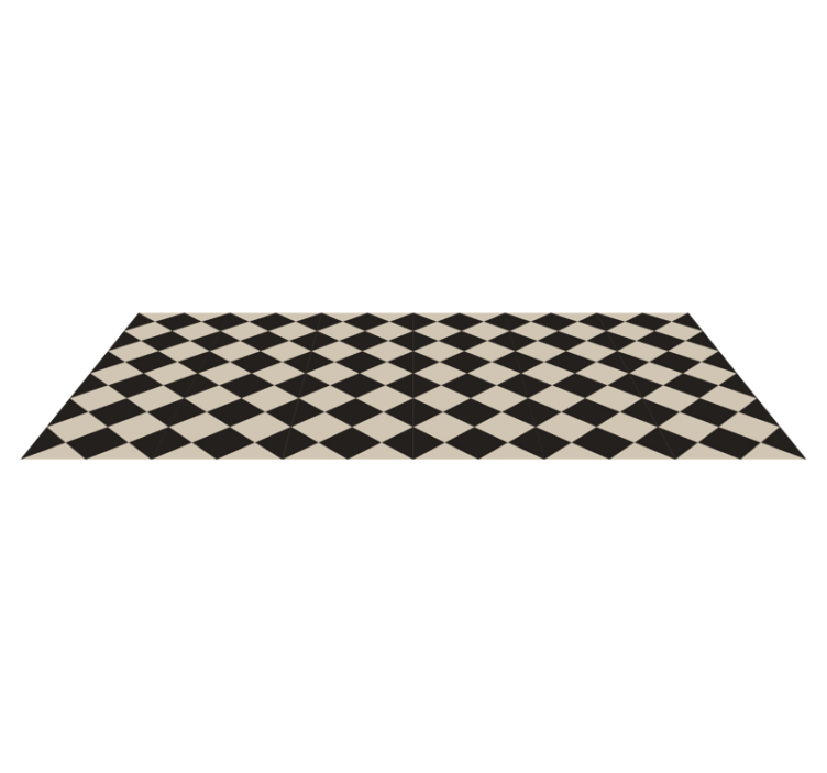 Tapis vinyle carreaux de ciment motif damier classique - TenStickers