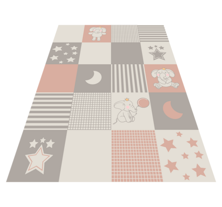 Tapis vinyle pour enfants Élément de jeu éléphant patchwork - TenStickers