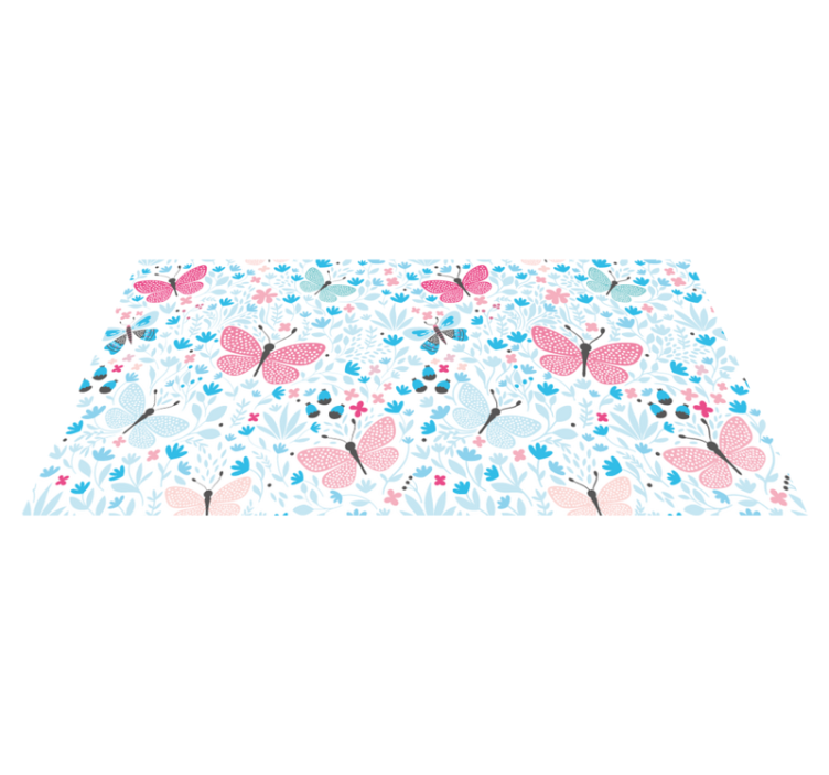 Tapis vinyle fleurs et plantes papillon floral - TenStickers