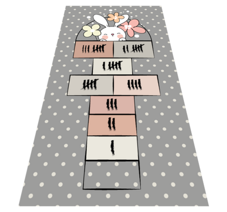 Tapis vinyle chambre enfant jeu de marelle gris - TenStickers