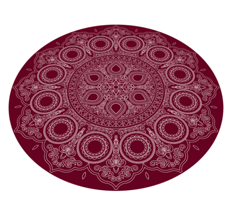 Tapis vinyle mandala motif rouge bordeaux - TenStickers