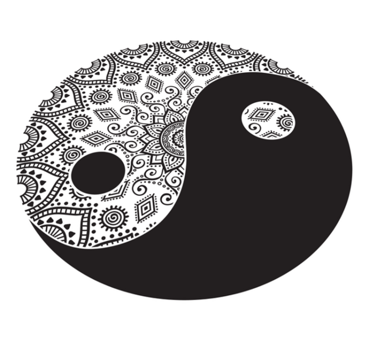 Tapis vinyle mandala symétrie yin yang - TenStickers