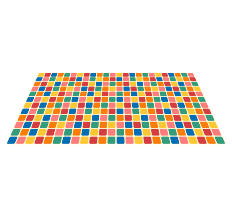 Tapis vinyles géométriques carrés de mosaïque colorés - TenStickers