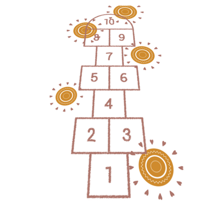 Tapis vinyle jeux terrain de jeu de marelle - TenStickers