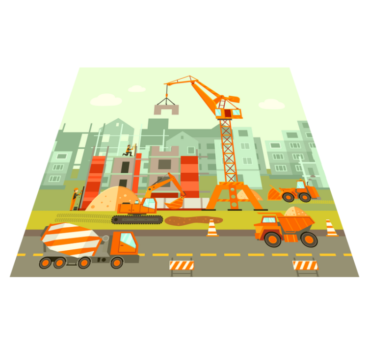 Tapis vinyle pour enfants terrain de jeu de construction - TenStickers