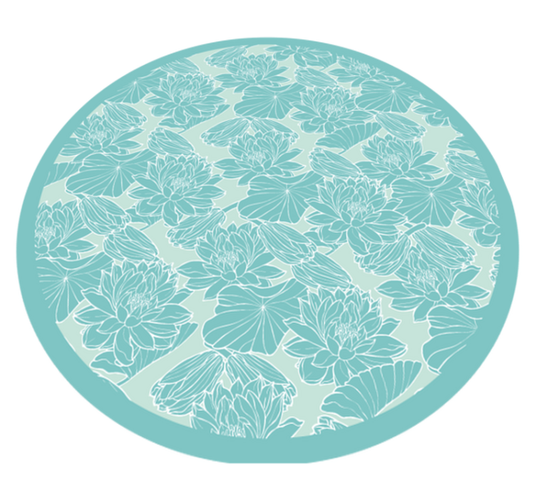 Tapis vinyle fleurs et plantes cercle à motif floral - TenStickers