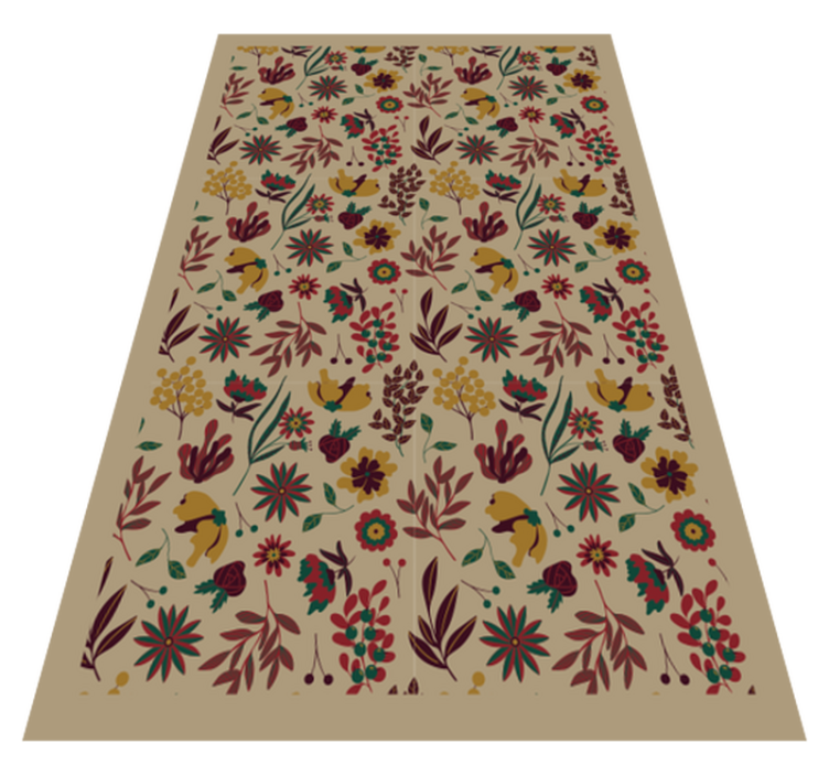Tapis vinyle fleurs et plantes motifs botaniques d'automne - TenStickers