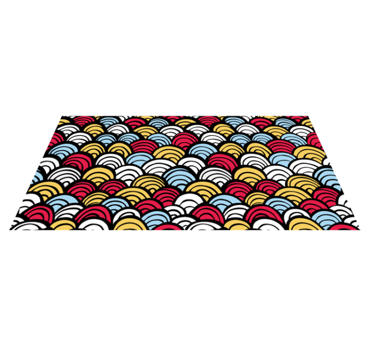Tapis vinyles géométriques demi-cercles colorés - TenStickers