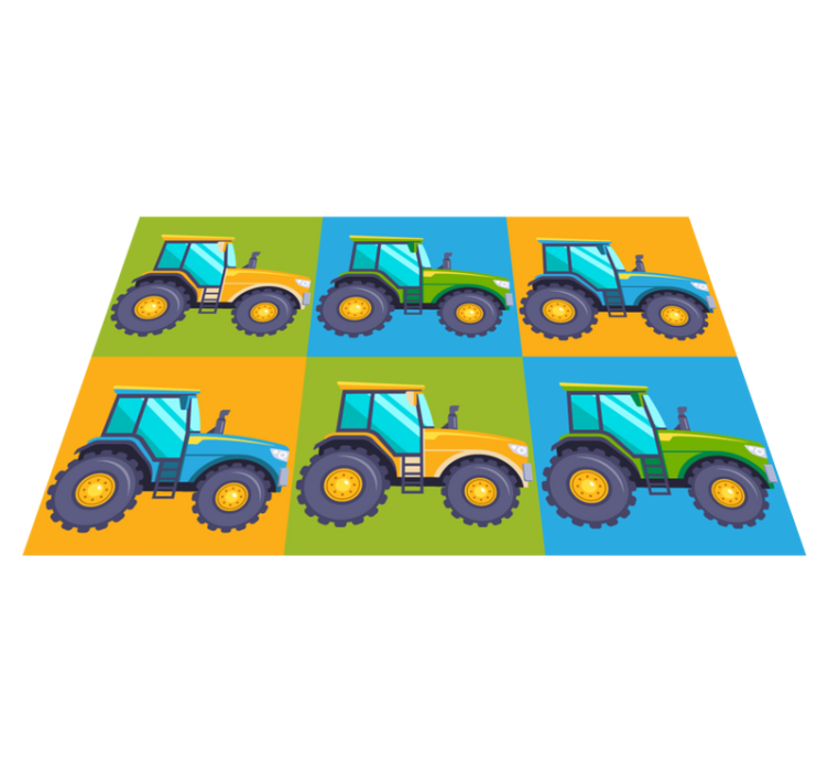 Tapis vinyle autres tapis carrés de tracteur colorés - TenStickers