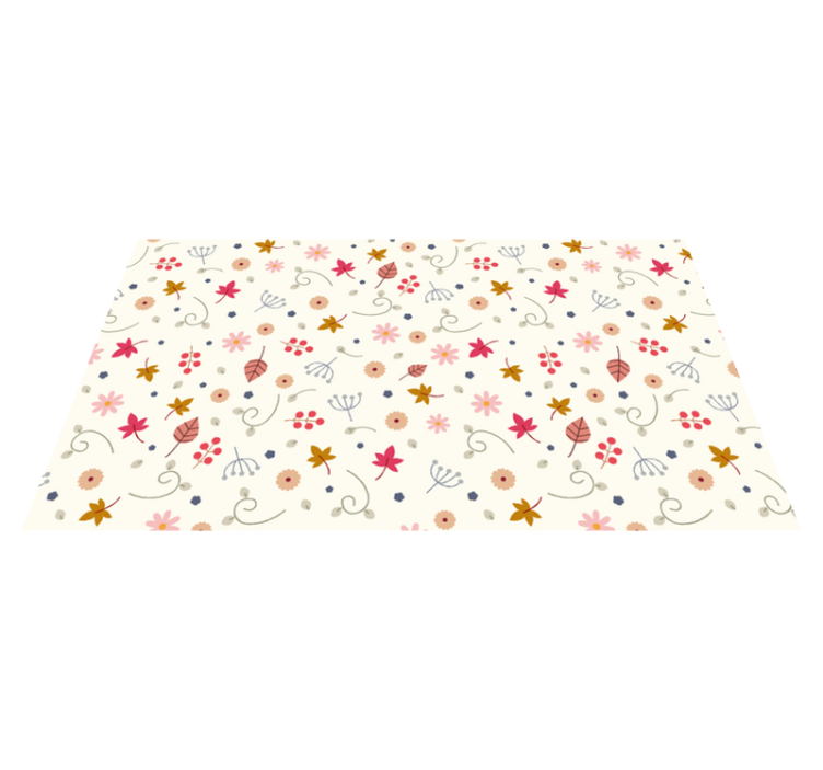 Tapis vinyle fleurs et plantes accent de motif floral - TenStickers