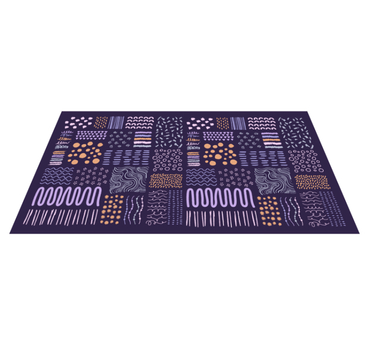 Tapis vinyle salon traits peints en bleu - TenStickers