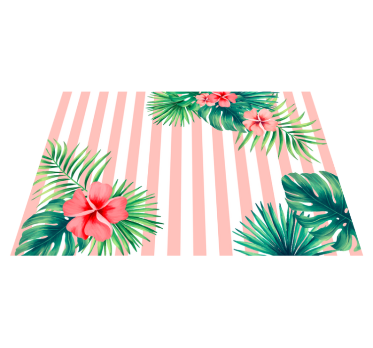 Tapis vinyle fleurs et plantes bande de flore tropicale - TenStickers
