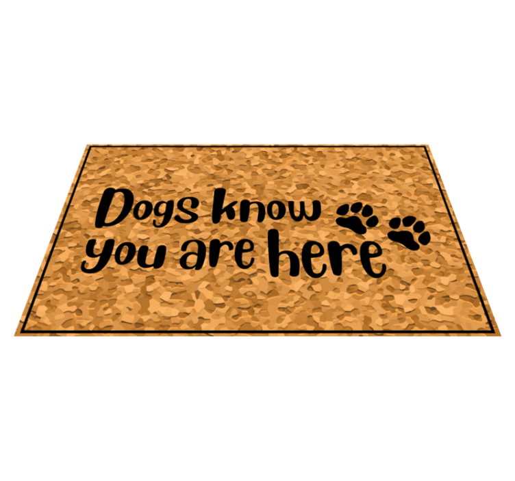 Tapis vinyle citation les chiens accueillent les visiteurs - TenStickers