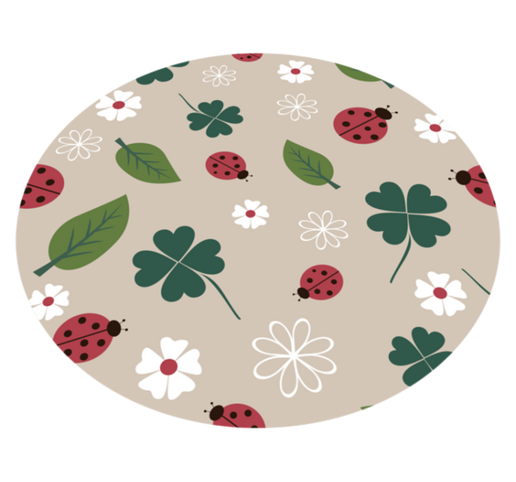 Tapis vinyle fleurs et plantes coccinelles du printemps - TenStickers