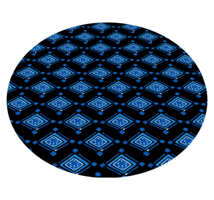 Tapis vinyles géométriques motif diamant bleu - TenStickers