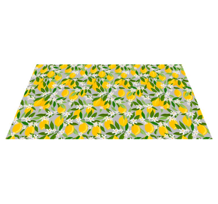 Tapis vinyle cuisine fleurs d'agrumes luxuriantes - TenStickers