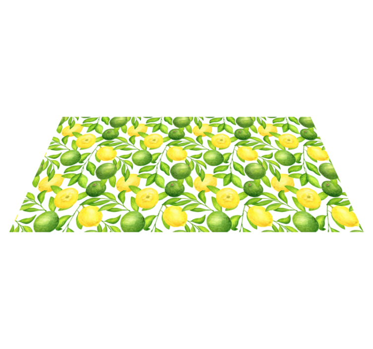 Tapis vinyle cuisine superposition de feuilles d'agrumes - TenStickers
