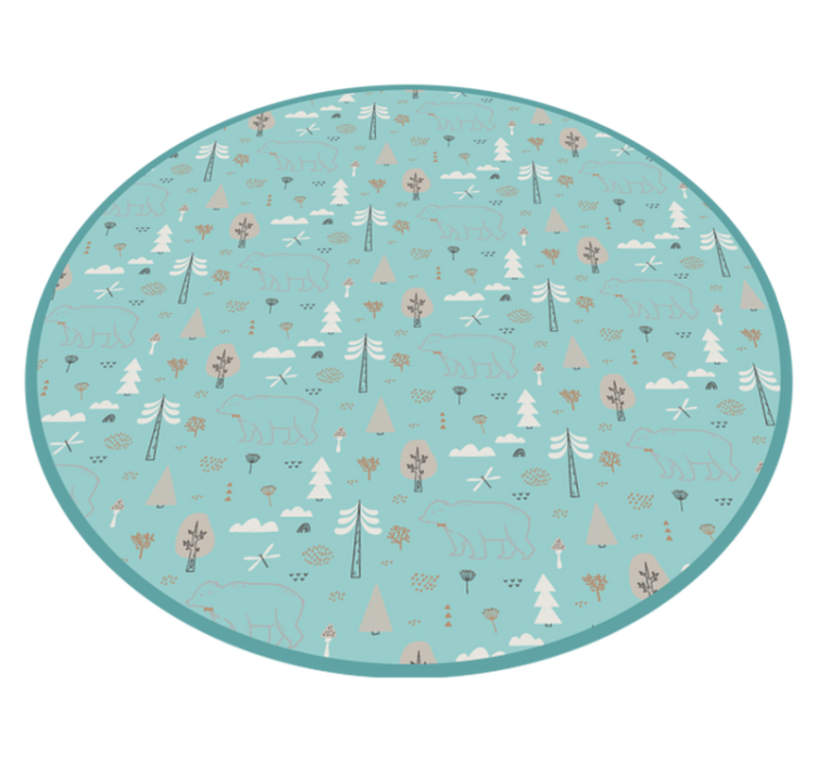 Tapis vinyle chambre bébé scène d'animaux de la forêt - TenStickers