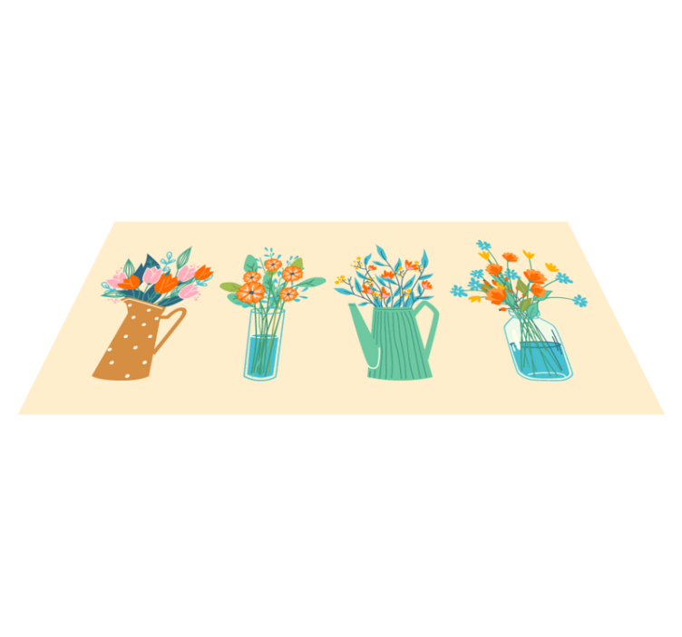 Tapis vinyle fleurs et plantes vitrine florale - TenStickers