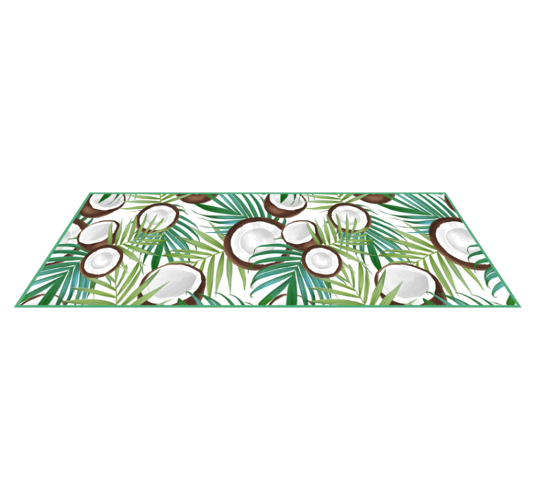 Tapis vinyle cuisine motif de feuille de cocotier - TenStickers