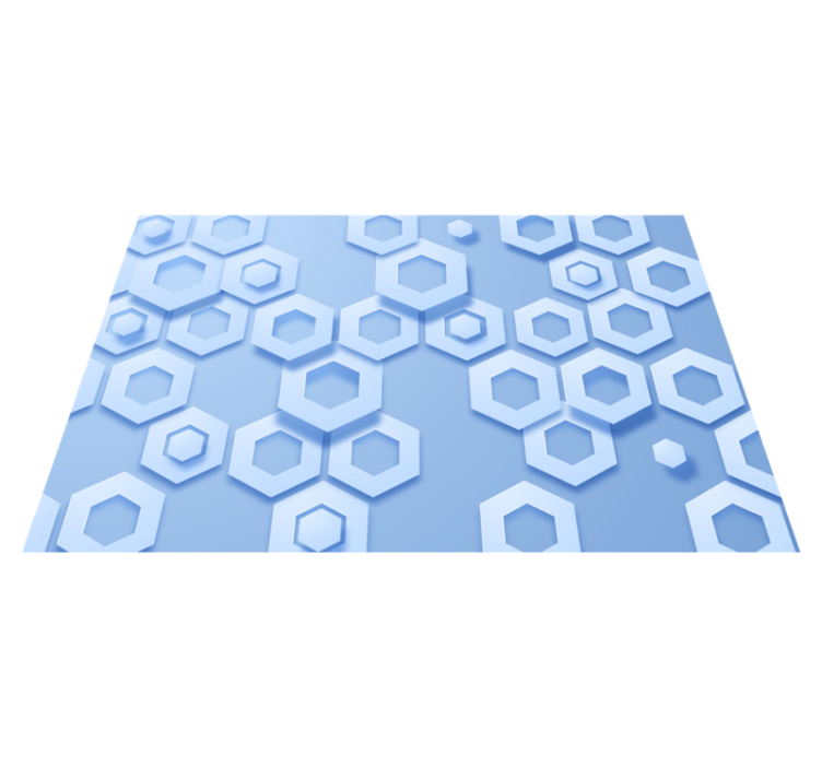 Tapis vinyles géométriques motif hexagonal bleu - TenStickers