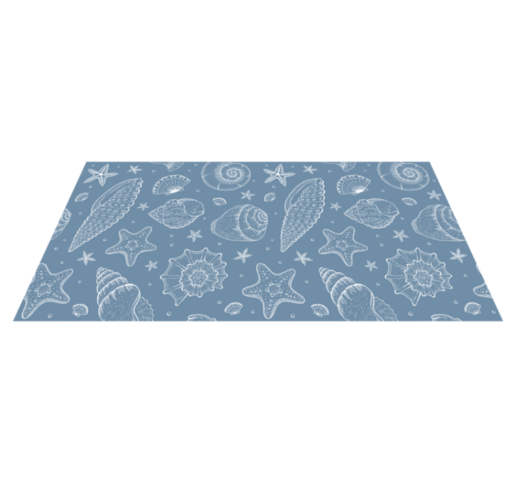 Tapis vinyle salle de bain motif de coquillages - TenStickers