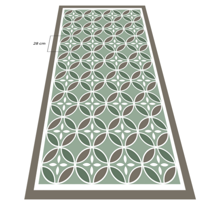 Tapis mosaique vinyle motif de feuille circulaire - TenStickers