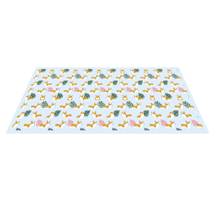 Tapis vinyle animal monstera et chiens - TenStickers