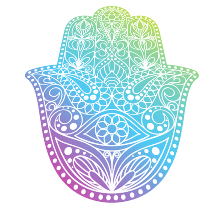 Tapis vinyle mandala dégradé de la main de fatima - TenStickers